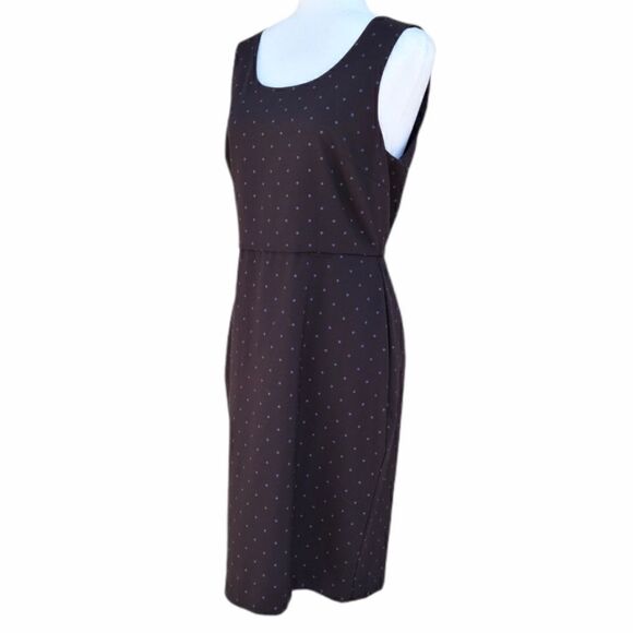Elle Polka-dot Career Black Sheath Dress Size 8 - Picture 4 of 11